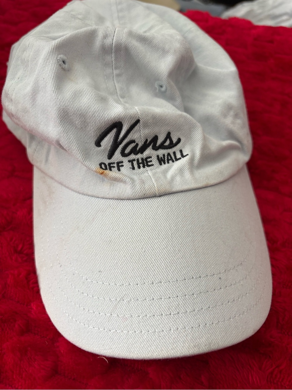 Vans White Baseball Cap with Black Embroidered Logo